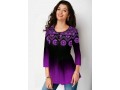 Tribal Print Ombre Three Quarter Sleeve Blouse