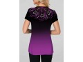 Tribal Print Purple Short Sleeve Ombre T Shirt