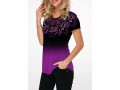 Tribal Print Purple Short Sleeve Ombre T Shirt