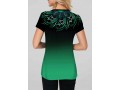 Tribal Print Round Neck Green Ombre T Shirt