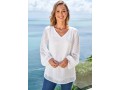 V Neck Lantern Sleeve Solid Blouse