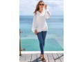 V Neck Lantern Sleeve Solid Blouse