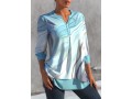 Water Ripples Print Light Blue Blouse