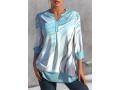 Water Ripples Print Light Blue Blouse