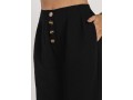 Black Decorative Button Pocket Detail Pants