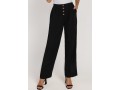 Black Decorative Button Pocket Detail Pants