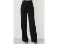 Black High Waist Zipper Fly Loose Pants