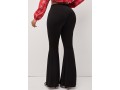 Black High Waisted Decorative Button Flare Pants