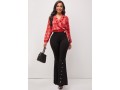 Black High Waisted Decorative Button Flare Pants