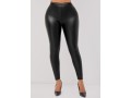 Black High Waisted Skinny Elastic Detail Pants