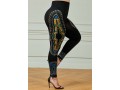 Dashiki Print Elastic Waist Plus Size Skinny Pants