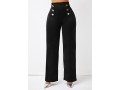 Double Breasted High Waist Solid Pants