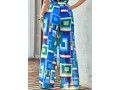 Geometric Print High Waisted Loose Pants