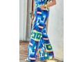 Geometric Print High Waisted Loose Pants