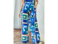 Geometric Print High Waisted Loose Pants