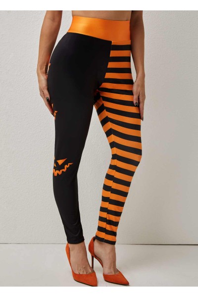 Halloween Print High Waisted Skinny Pants