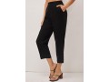 High Waist Black Pocket Design Pants