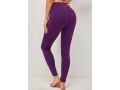 High Waist Skinny Stretch Fabric Purple Red Pocket Pants