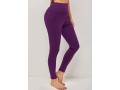 High Waist Skinny Stretch Fabric Purple Red Pocket Pants