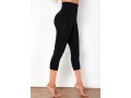 High Waist Solid Cropped Legging Pants