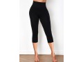 High Waist Solid Cropped Legging Pants