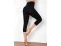 High Waist Solid Cropped Legging Pants