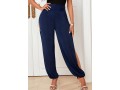 High Waisted Cutout Leg Solid Pants