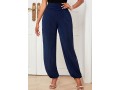 High Waisted Cutout Leg Solid Pants