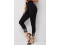 High Waisted Skinny Printed Cutout Detail Pants