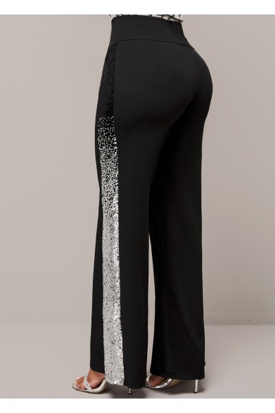 Sequin Black Ombre High Waisted Pants