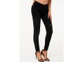 Shredded Black High Waist Skinny Jeans