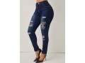 Shredded Leopard High Waist Skinny Jeans