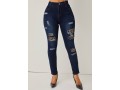 Shredded Leopard High Waist Skinny Jeans