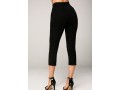 Side Pocket Black Elastic Waist Crop Pants