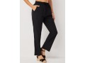 Solid High Waisted Pocket Detail Pants