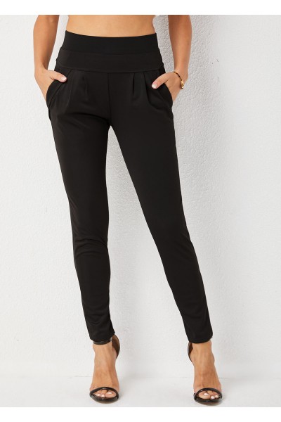 Solid High Waisted Skinny Pocket Pants