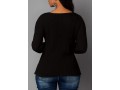 Asymmetric Hem Cutout Front Black Sweater