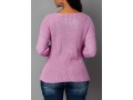 Asymmetric Hem Cutout Front Light Pink Sweater