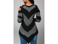 Asymmetric Hem Long Sleeve Black Sweater