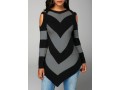 Asymmetric Hem Long Sleeve Black Sweater