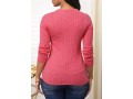 Button Detail Long Sleeve Side Slit Sweater