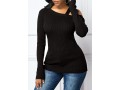 Cold Shoulder Long Sleeve Black Sweater