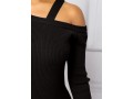 Cold Shoulder Long Sleeve Black Sweater