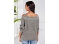 Cold Shoulder Long Sleeve Light Grey Sweater