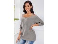 Cold Shoulder Long Sleeve Light Grey Sweater