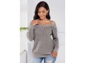 Cold Shoulder Long Sleeve Light Grey Sweater