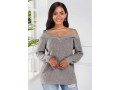 Cold Shoulder Long Sleeve Light Grey Sweater