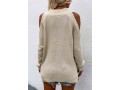 Cold Shoulder Solid Long Sleeve Sweater