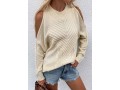 Cold Shoulder Solid Long Sleeve Sweater