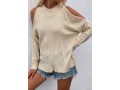 Cold Shoulder Solid Long Sleeve Sweater